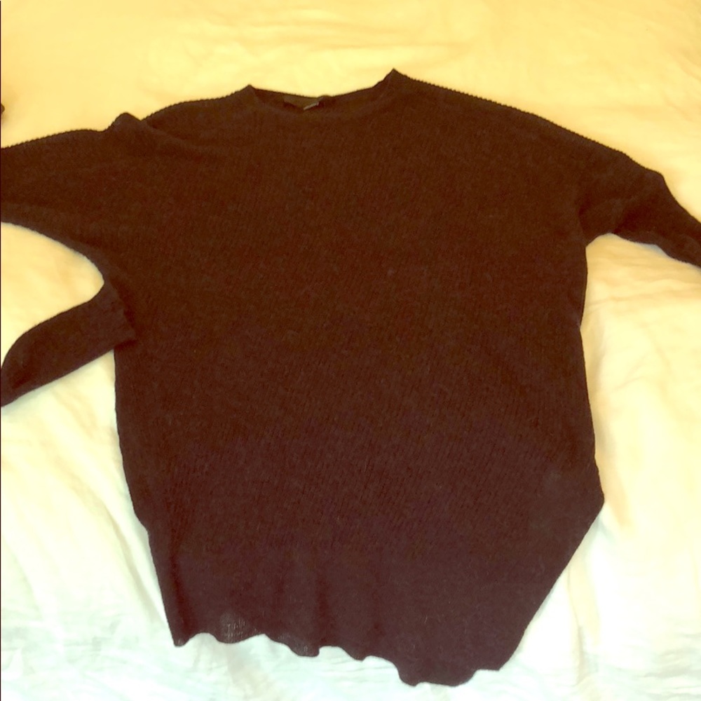 Black sheer Alexander Wang long sleeved sweater